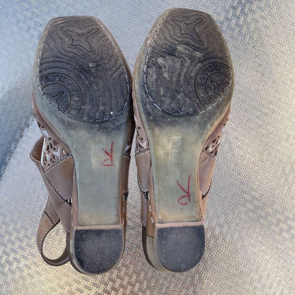Pikolinos Size 38 / 7.5 - 8 Gandia Perforated Nude - Picture 8 of 9